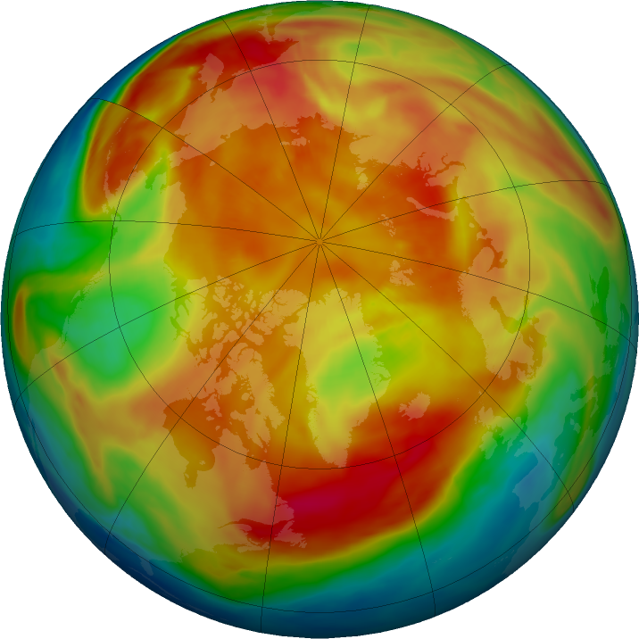 Arctic ozone map for 09 March 2019